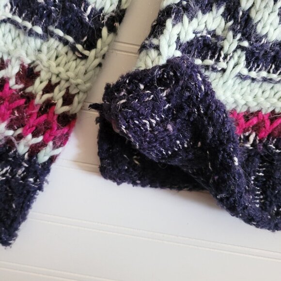 Free People Fair Isle Sweater Small Multicolor Wool Alpaca Mohair Chunky Knit - Picture 3 of 10